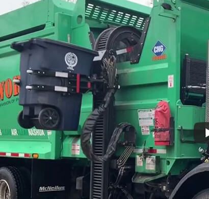 Cable Carrier on a garbage truck