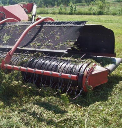 Custom catcher on a hay merger
