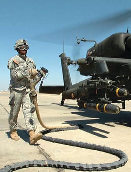 Hot Refueling of AH-64 (Note hose covering to reduce wear)