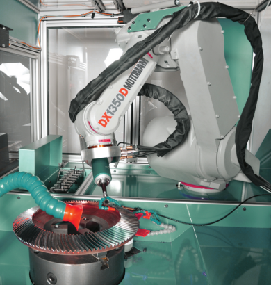 Protective sleeve on an operating robotic arm
