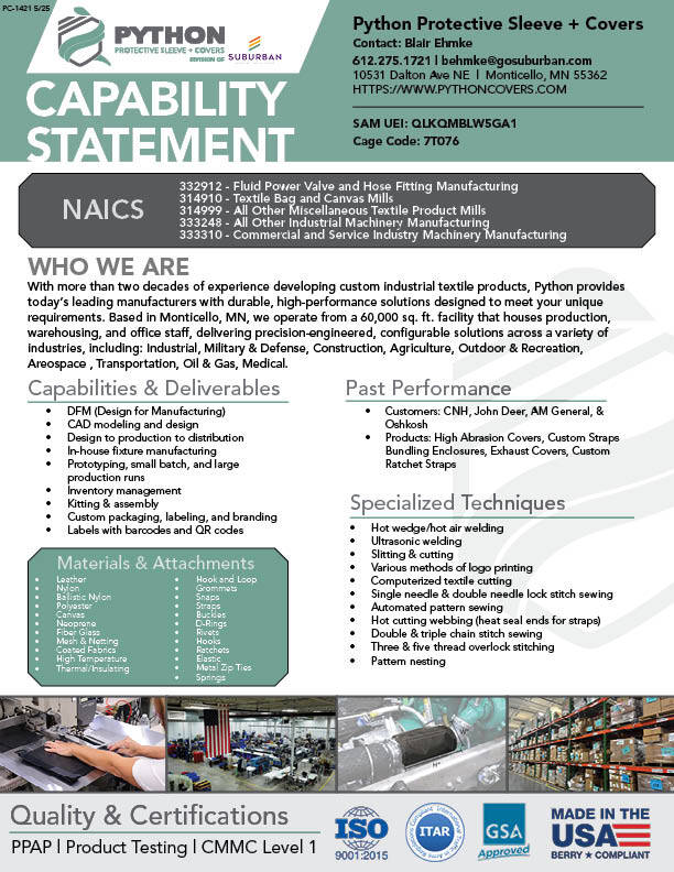 PC-1421 Python Capabilities Sheet 1 Sided
