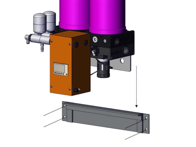 Placing the Tsunami dryer into the mounting bracket