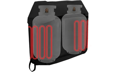 Propane Tank Warmer showing internal heating elements