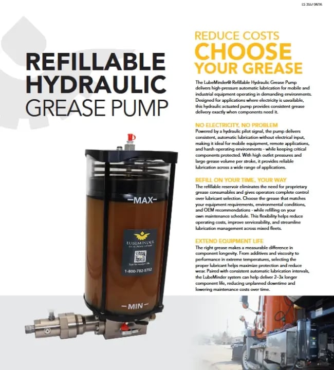 Refillable Hydraulic Grease Pump cut sheet