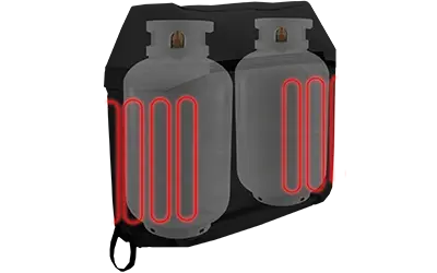 Propane Tank Warmer showing internal heating elements